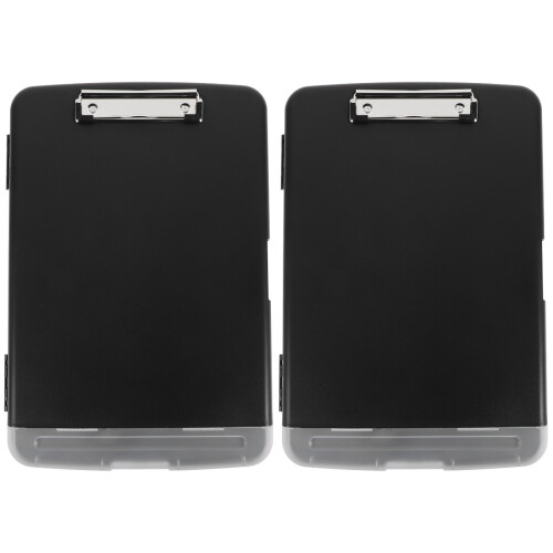 2Pcs Nurse Clipboard with Storage Folder Heavy Duty Black Design 1