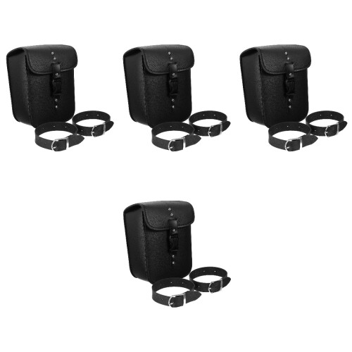 4Pcs Motorcycle Side Pouch Black Portable Safe Storage Bags 2