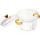 3Pcs Clear Glass Stew Bowls with Cover Safe Kitchen Tableware Set 1