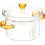 3Pcs Clear Glass Stew Bowls with Cover Safe Kitchen Tableware Set 11