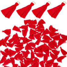 500St Polyester Rood Decoratief Kwastje Voor Handgemaakte Accessoires
