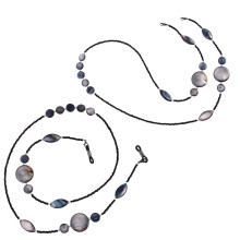2Sets Duurzame Zwarte Brillenkettingen Handgemaakte & Mode Accessoires