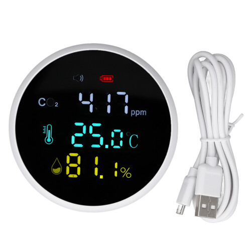 Monitor CO2 temperatura e umidità 400-5000ppm, 1000mAh 1