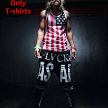 (Red, 2XL) Men Printed 3d Pretty Flag Crew Neck Tank Top Summer Loose Sport Vest Fashion
