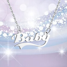 Necklace Baby Letter Stainless Steel Pendant Valentine Day Girlfriend For Gift