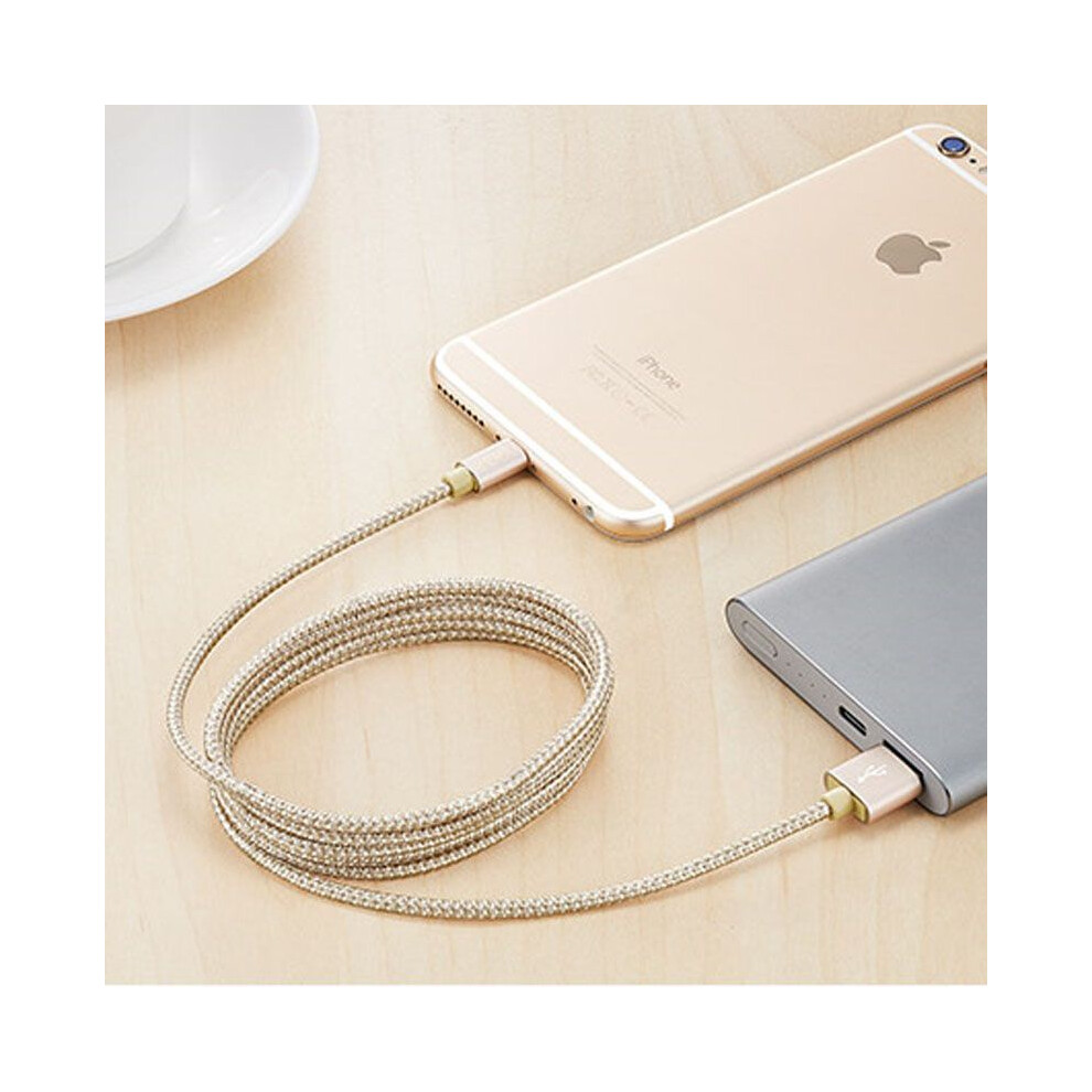 (, 1M) Heavy Duty Nyloncable Metal Braided Usb Charger Cable 1M 2M 3M For Gold 696452440893