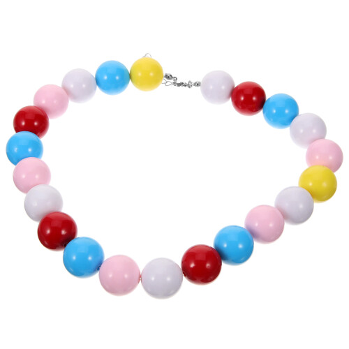 2Pièces Collier Perles Colorées Accessoire Carnaval Et Anniversaire