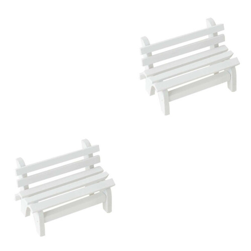 2Pièces Banc En Bois , Accessoire Décoratif Jardin Et Maison 2