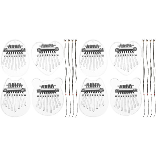 8Pièces Kalimba Débutant 8 Clés Coloré Compact Avec Décorative 1