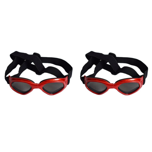 2Pièces Lunettes De Protection Rouge Pour Chiens Résistantes Ventilées 1