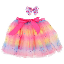 1Pièces Jupe Tutu Ballet Enfants Rose Tulle Multicouche Respirante