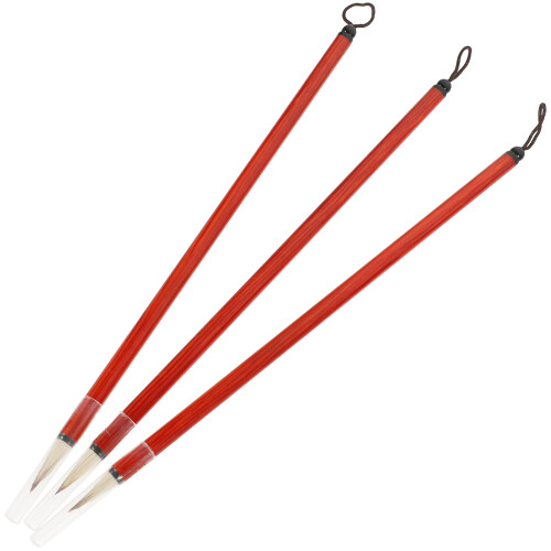 12Pièces Pinceaux En Bambou Marron Pour Débutants