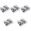 5Sets Silver Stainless Steel Multi-Function Nail Powder Mixing Cups 4