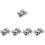 5Sets Silver Stainless Steel Multi-Function Nail Powder Mixing Cups 6
