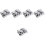 5Sets Silver Stainless Steel Multi-Function Nail Powder Mixing Cups 5