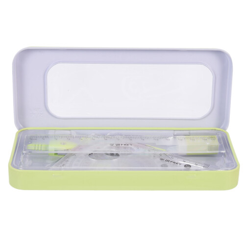 1Ensemble Kit Vert ABS Règle Compas Rapporteur