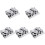 5Sets Silver Stainless Steel Multi-Function Nail Powder Mixing Cups 3