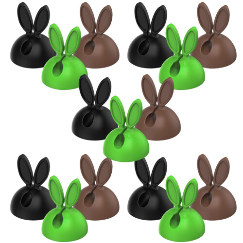 120St Bedrade Kabelclips Rabbit Oren, Plastic Organizer Assorti