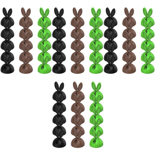 120St Bedrade Kabelclips Rabbit Oren, Plastic Organizer Assorti 2