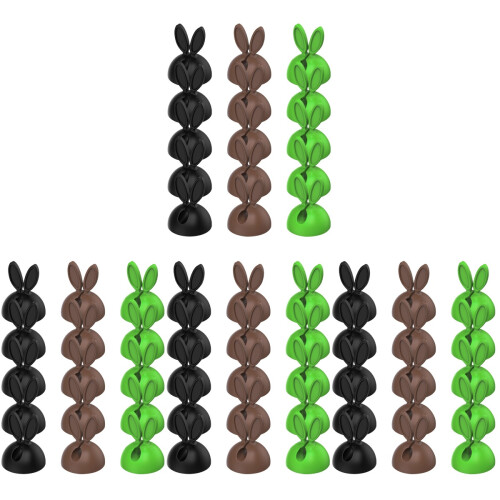 120St Bedrade Kabelclips Rabbit Oren, Plastic Organizer Assorti 1