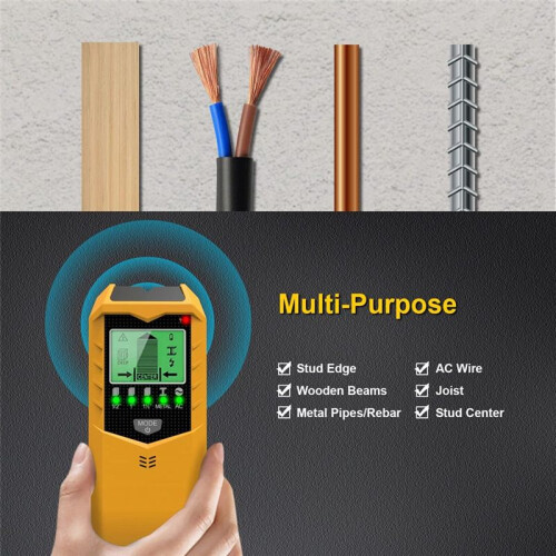 5 in 1 Electric Multi-Function Stud Detector  Stud Sensor with LCD Display for Wood AC Wire Pipe Metal Studs 2