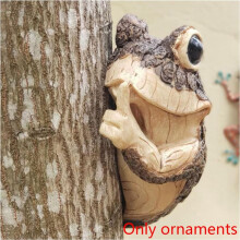 Grenouille Silencieuse Arbre Peeker Jardin Arbre Sculptures Extérieur Arbre Face Jardin Arbre Hugger Statue Intérieur Extérieur Cour D