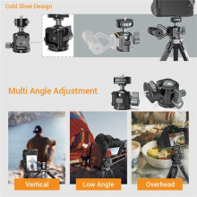 For    Panoramic Tripod  + Cold Shoe Mount Adapter for DSLR Camera Tripod Phone Mount Max Load 2.5kg