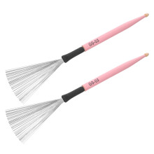 5Paires Brosse Drum Rose Bois Acier Pour Jazz