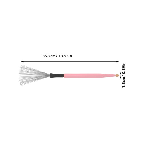 5Paires Brosse Drum Rose Bois Acier Pour Jazz 2
