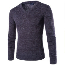 (Dark Gray,XL)Hombres Manga Larga Cuello en V Tejido Cárdigan Pullover Calentador Jersey Suéter Prenda para el torso Camisa