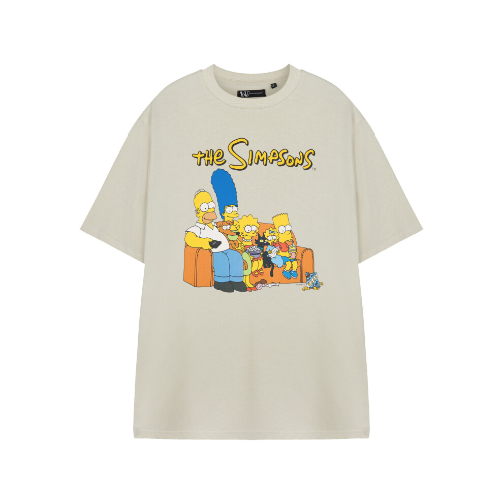 New The Simpsons Men's (Xxx-Large) Short Sleeved T-Shirt ( Beige) Cream
