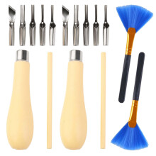 1 Sets of Linocut Tool, with 5 Different Blades ,Linoleum Blocks Rubber Carving Block for Rubber Stamps, DIY Carving