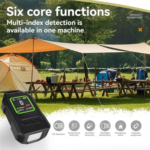 CO Concentration Detection Carbon Monoxide Sensor with Alarm Portable Temp Humidity Meter for Home Indoor Use 1