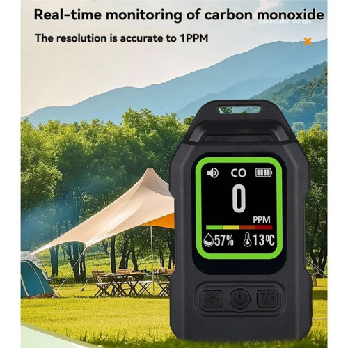 CO Concentration Detection Carbon Monoxide Sensor with Alarm Portable Temp Humidity Meter for Home Indoor Use 2