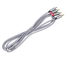 Kabel Stereo RCA, [6 StóP / 1,8 M, PodwóJnie Ekranowany PozłAcany] 2RCA MęSki na 2RCA MęSki Stereofoniczny Kabel Audio do Kina Domowego