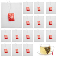 100Pcs Tea Bag Infuser with String Heal Seal 7 x 6cm Sachet Filter Paper Nylon Teabags Empty Tea Bags