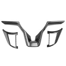 Carbon Fiber Steering Wheel Decoration Cover Frame Trim for  Rogue Altima Sentra Kicks LEAF Versa Accessories