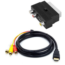 1080P -Kompatibles Stecker S-Video zu 3 RCA AV Audio Kabel mit SCART zu 3 RCA Phono Adapter