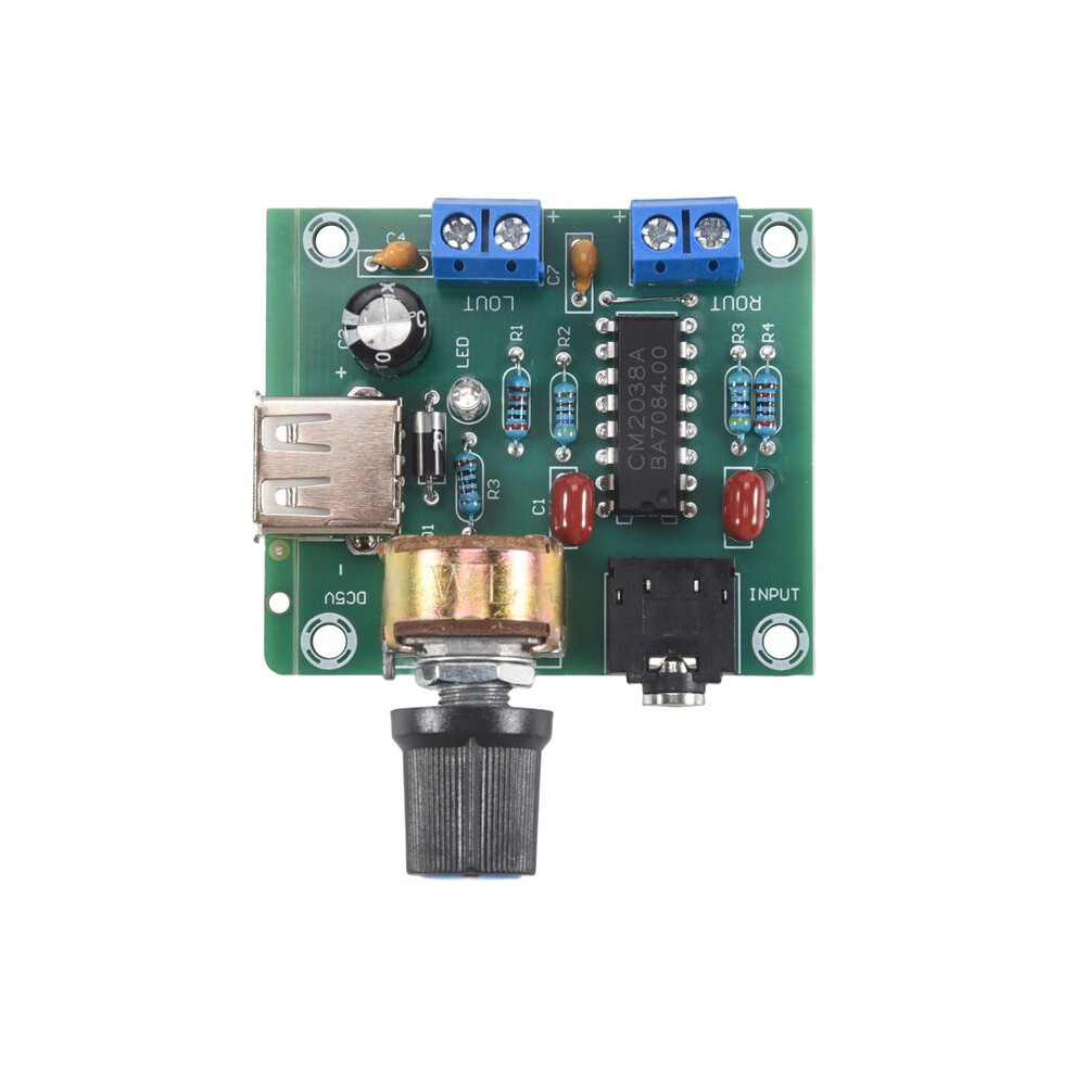 Power Amplifier Board 5W+5W Hifi Two-Channel Pm Cm2038 5V Usb Supply Power Audio Amplifier 4713750127472