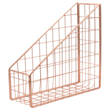 Rose Gold Galvanisiertes Eisen Buch Halter Schreibtisch Regal Akten Zeit Schriften Buch Stand BüRo Haupt Brief Papier Organisator Halter
