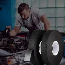 Black Car Flannel Tape Flame Retardant Insulating Adhesive Tape Velvet Harness Tape 9mmx25m