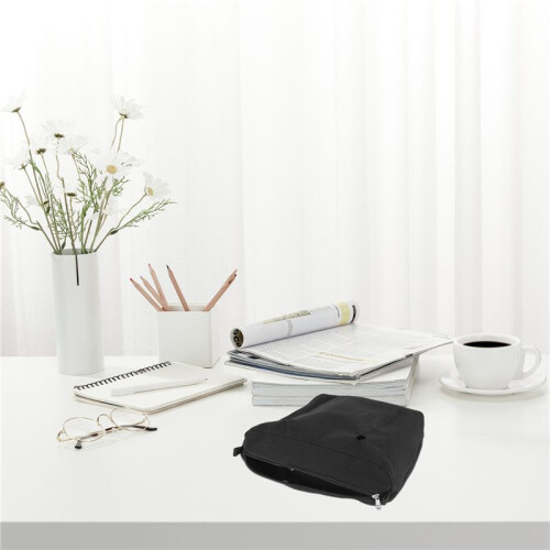 Waterproof Solid Canvas Insert Inner Lining Insert Zipper Pocket for Obag O Bag Handbag Bag Black 2