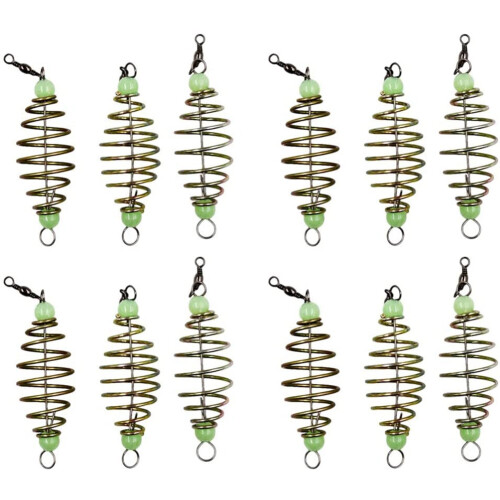 12Pcs Luminous Carp Fishing Feeder Coil Inline-Methode Angeln AngelköDer Werfer Inline-Methode Lockt KäFigkorb KöDer 1