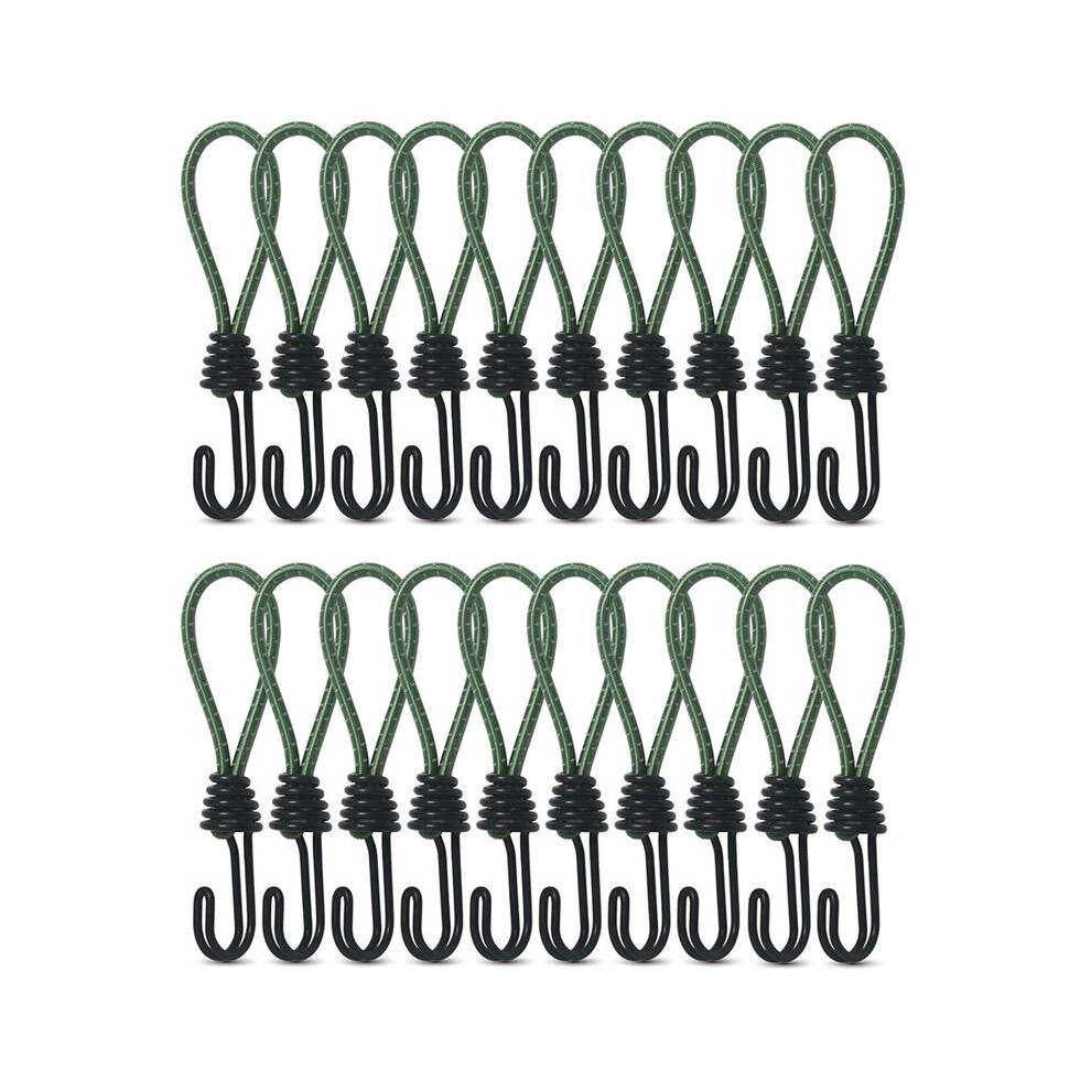 Photos - Climbing Gear 20PCS Tent Elastic Rope Cord Hook Outdoor Camping Canopy Tarp Tent Fixing Cord String Carabiner Hooks Accessories Green