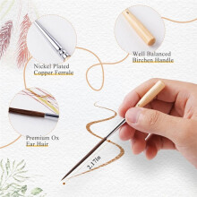 Long Liner Brush, 5pcs Ox Ear Hair Liner Paint Brush Set for Filling Corners, Marking, Outlining, Creating Borders