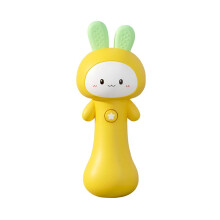 Bunny Baby Rattle Toy with Light Sound Interactive Teething & Sensory Toy Ideal Easter Basket Stuffer for Baby Yellow