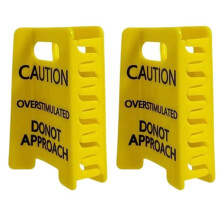 Overstimulated Caution Sign Hair Claw Clip,Funny Yellow Warning Hair Clip for Thick Hair,Gag Gift for Women,Friends 2PCS