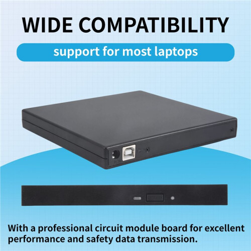 12.7mm External DVD Enclosure USB 2.0 External DVD/CD-ROM Case for Laptop Desktop PC Optical Disk Drive  to 1