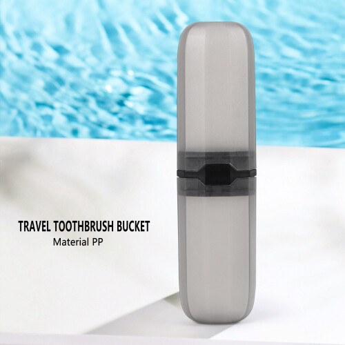 Travel Toothbrush Case Stretchable Toothpaste Holder Container Anti Bacterial Adjustable Box Black 2