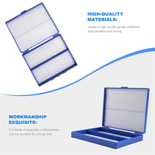 Royal  Plastic Rectangle Hold 100 Microslide Slide Microscope Box 1
